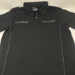 Vertical Sport Men's Black Polo Shirt, L